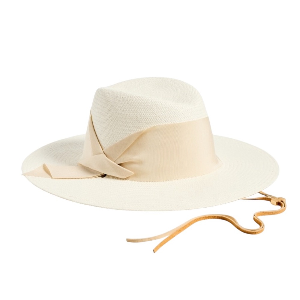 VERONICA BEARD x FREYA Gardenia White Cream Straw Field Hat Ribbon and Strap NWT - Picture 2 of 16